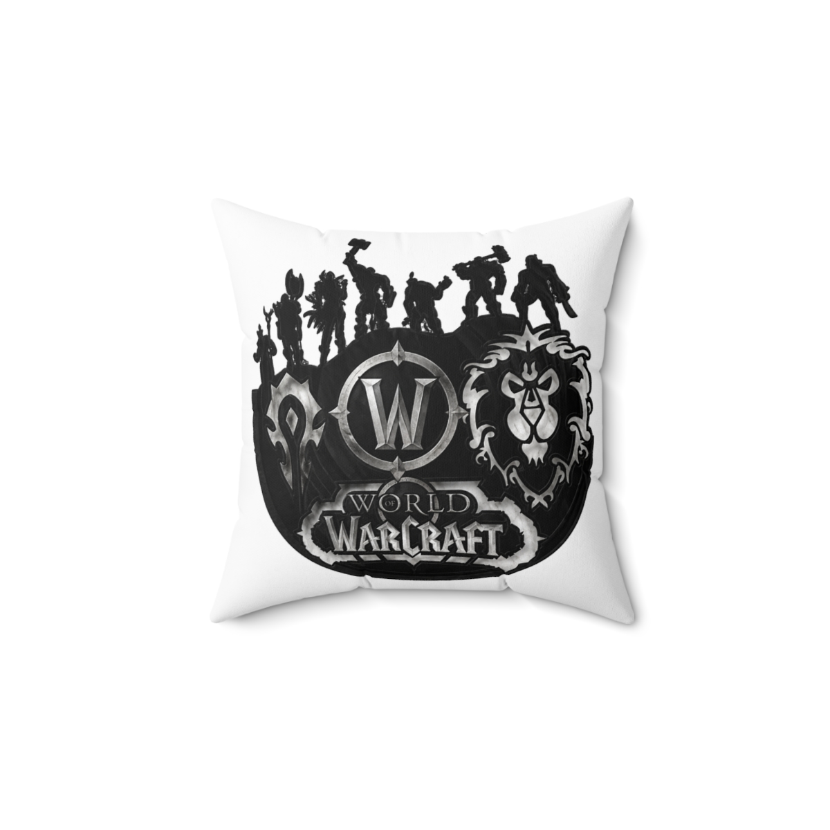 Black vinyl record clock featuring characters from World of Warcraft, including a lion, a clock face, and the text "World of Warcraft"