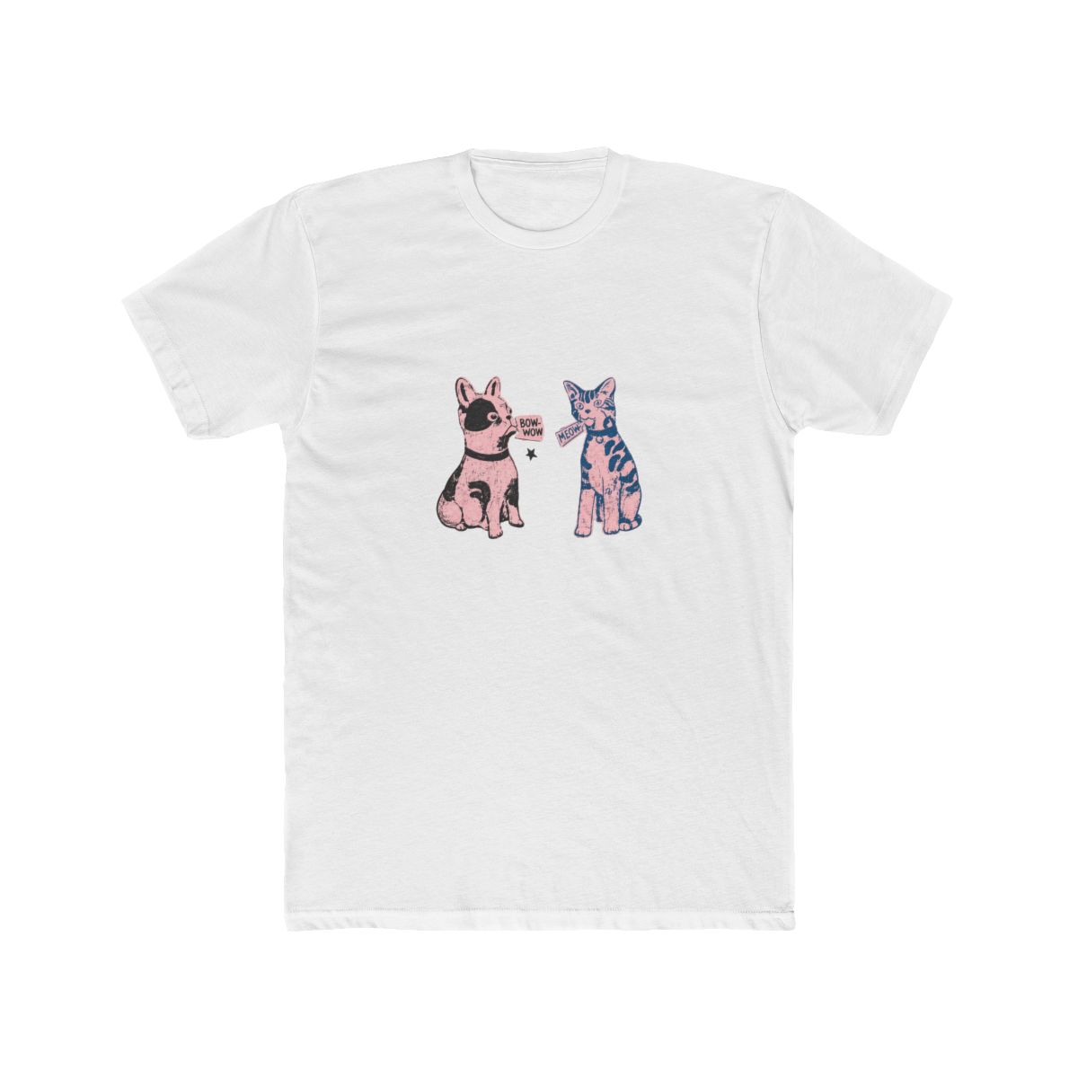 Dog and Cat Bow-Wow Meow Graphic T-Shirt